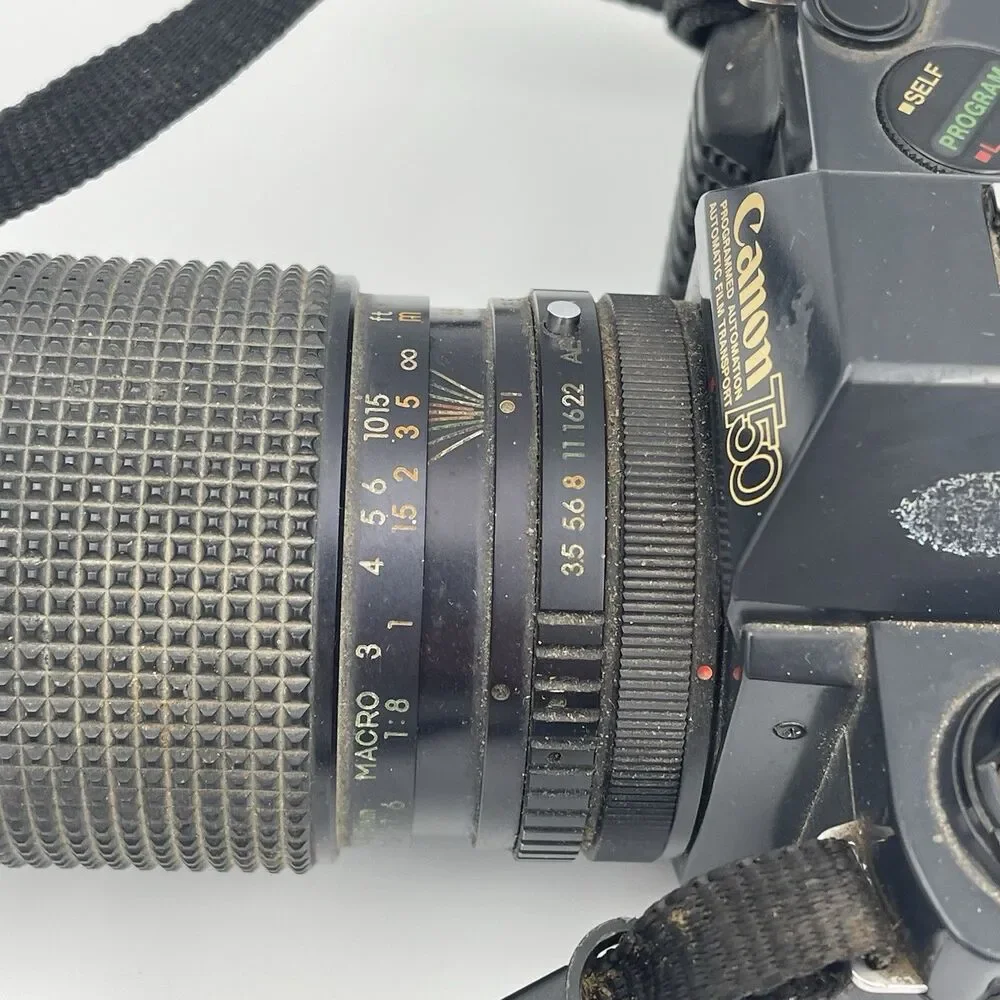 Canon T50 35mm SLR Film Camera With Lens - Untested As Is For Parts / Repair